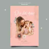 Free PSD watercolor mother's day template