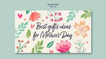 Free PSD watercolor mothers day youtube cover