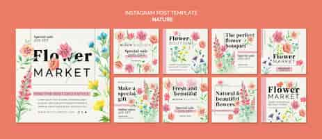 Free PSD watercolor nature template design