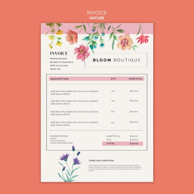 Free PSD watercolor nature template design