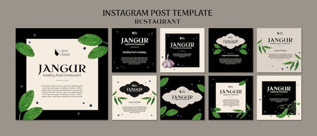 Free PSD watercolor restaurant design template