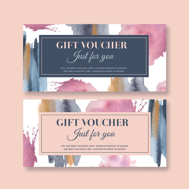 watercolor splash brush voucher template