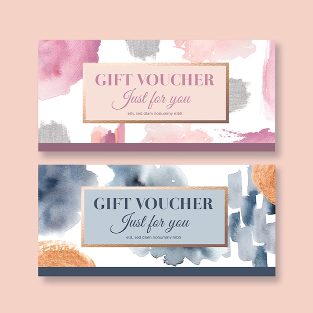 Watercolor splash brush voucher template