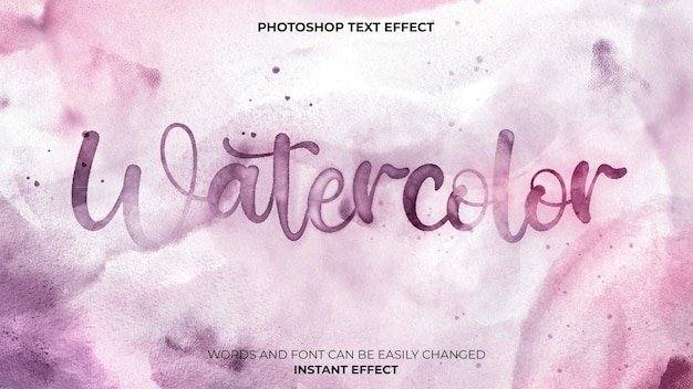 Free PSD watercolor text effect