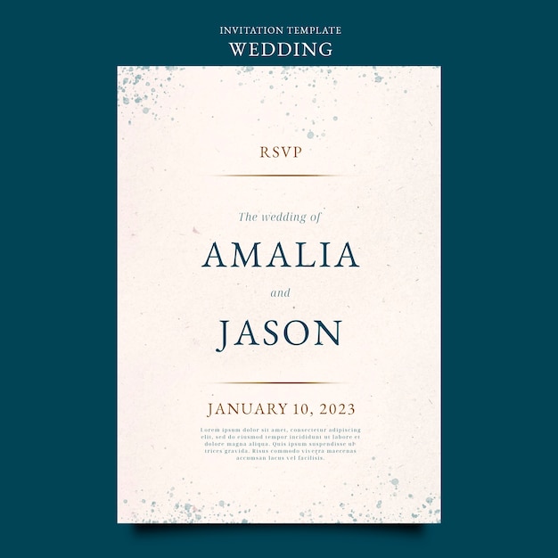 Free PSD watercolor wedding celebration invitation template