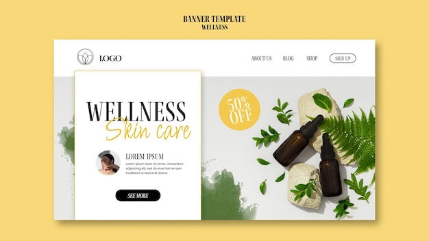 Watercolor wellness design template