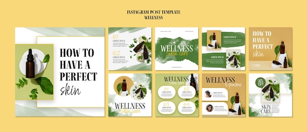 Free PSD watercolor wellness design template