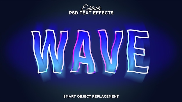 Free PSD wave glitch text effect