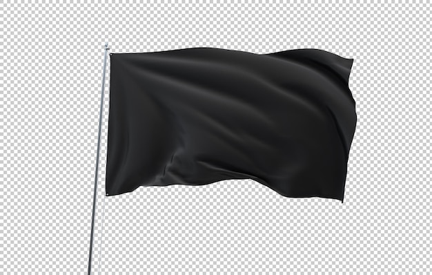 Waving flag mockup on transparent