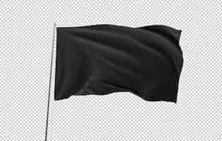 Free PSD waving flag mockup on transparent