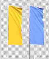 Free PSD waving flag mockup on transparent