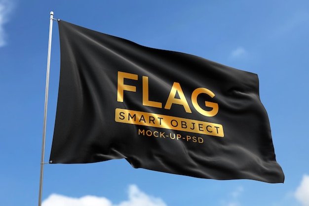 Waving flag mockup