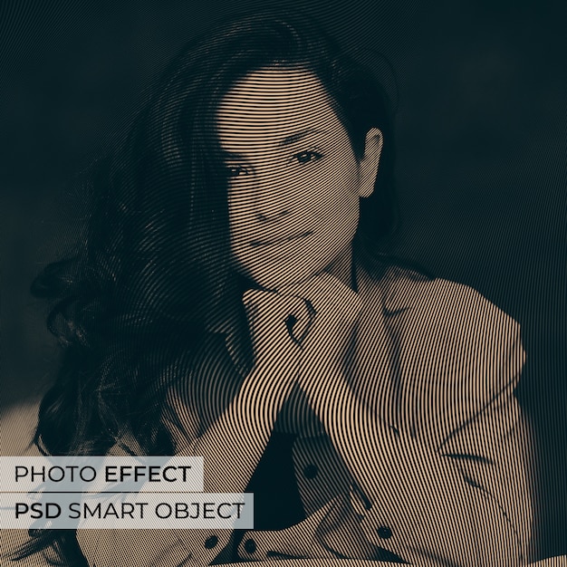 PSD gratuito effetto foto di linee ondulate