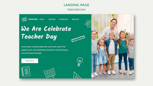 we are celebrating teacher day landing page