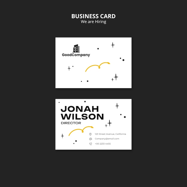 Free PSD we are hiring  business card template