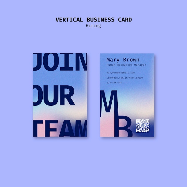 Free PSD we are hiring business card