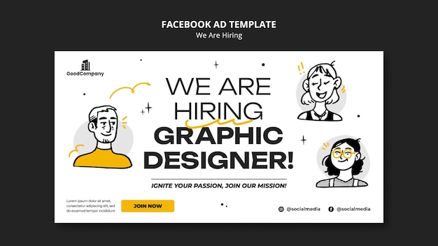 Free PSD we are hiring  facebook template