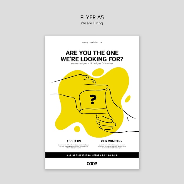 Free PSD we are hiring flyer template