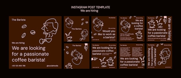 Free PSD we are hiring  instagram posts