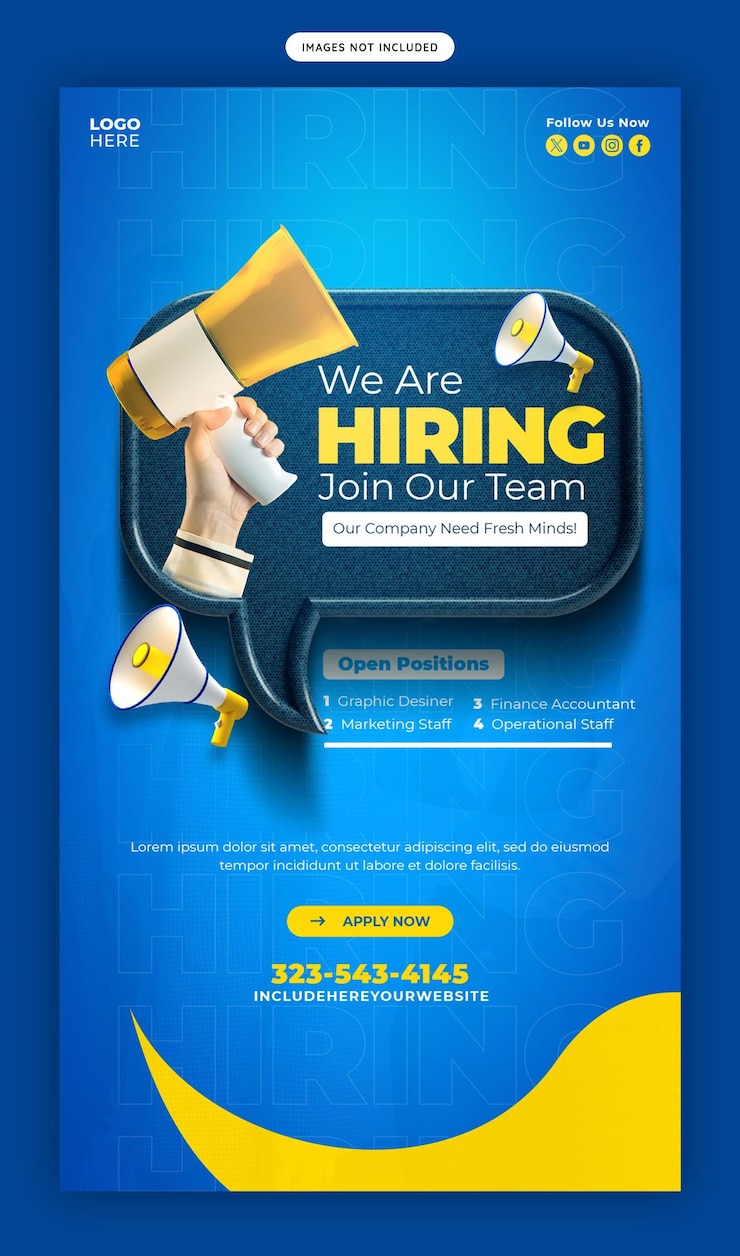 Free PSD we are hiring job vacancy facebook and instagram story post template