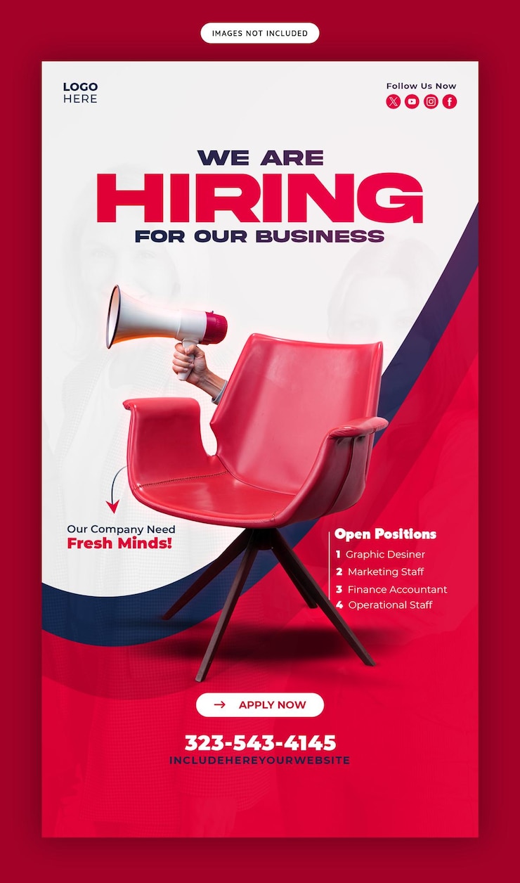 Free PSD we are hiring job vacancy facebook and instagram story post template