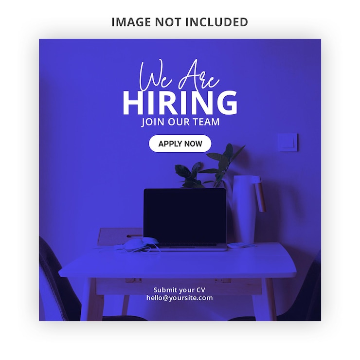 Free PSD we are hiring job vacancy social media banner or instagram post template