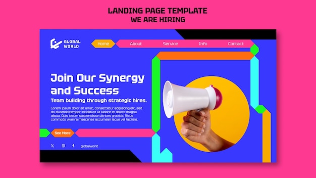 Free PSD we are hiring landing page template