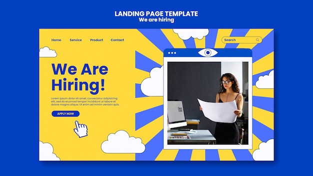 Free PSD we are hiring landing page template