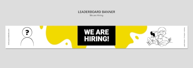 Free PSD we are hiring leaderboard banner