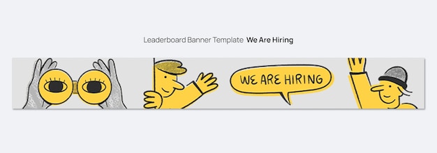 Free PSD we are hiring leaderboard banner