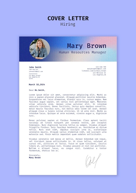 Free PSD we are hiring letter cover