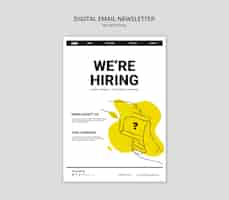 Free PSD we are hiring newsletter template