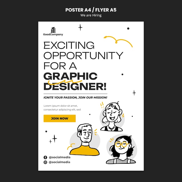 We are hiring  poster template