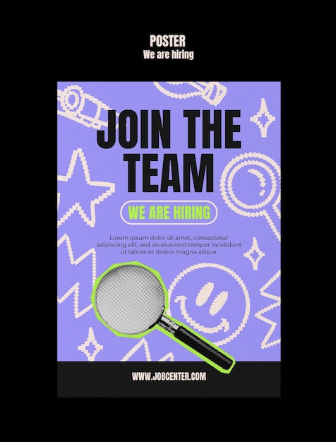 Free PSD we are hiring poster template