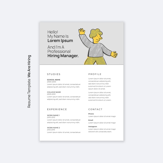 Free PSD we are hiring resume template