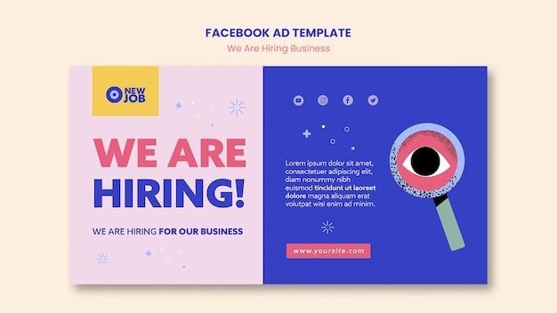 Free PSD we are hiring social media promo template