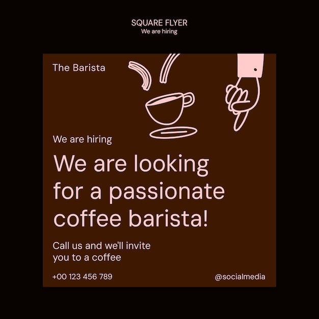 We are hiring square flyer  template