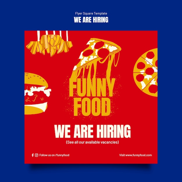 We are hiring square flyer  template