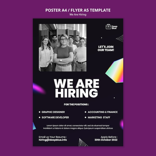 Free PSD we are hiring template design