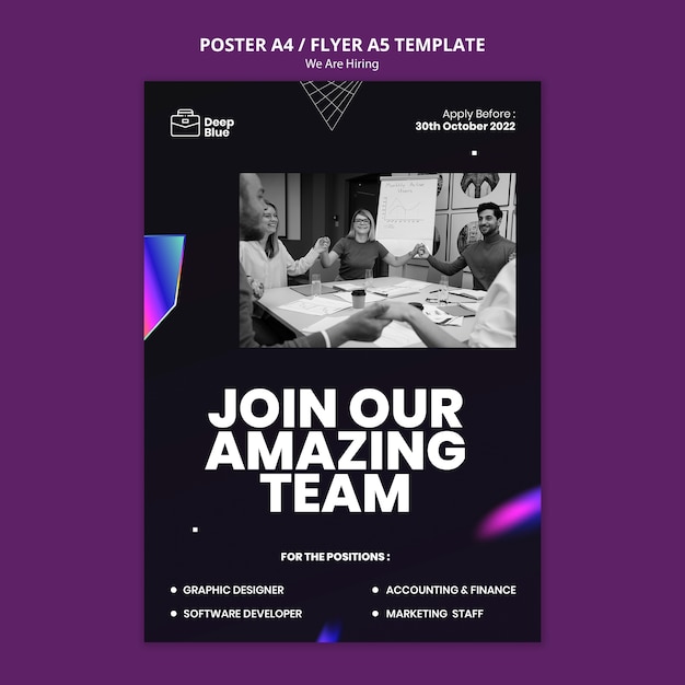 Free PSD we are hiring template design