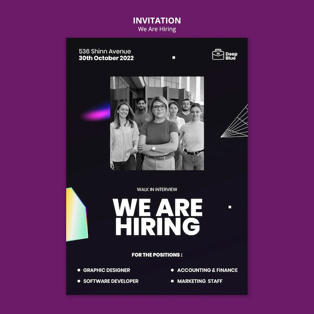 We are hiring template design