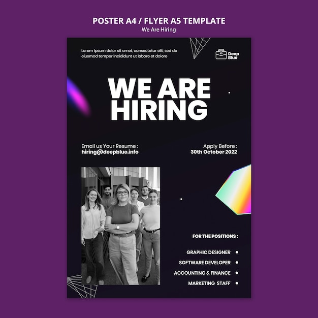 Free PSD we are hiring template design