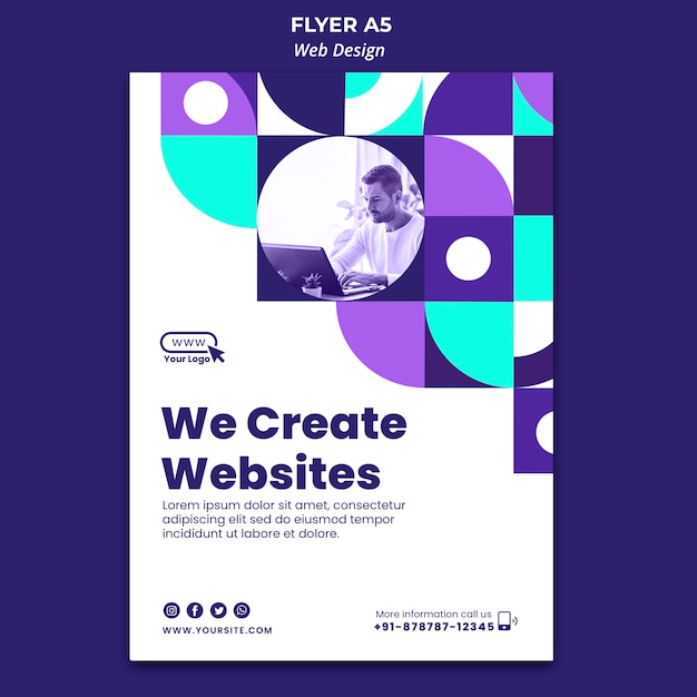 Free PSD we create websites flyer template