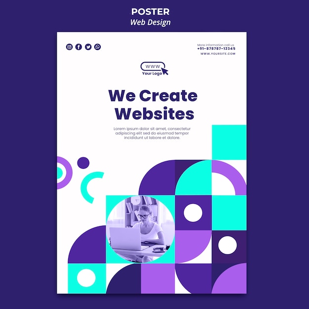 Free PSD we create websites poster template