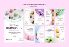 Free PSD we love macarons instagram stories template