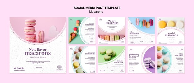 We love macarons social media post template