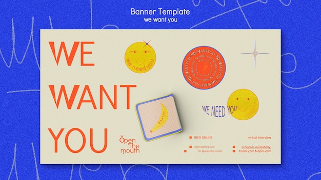 We want you banner template