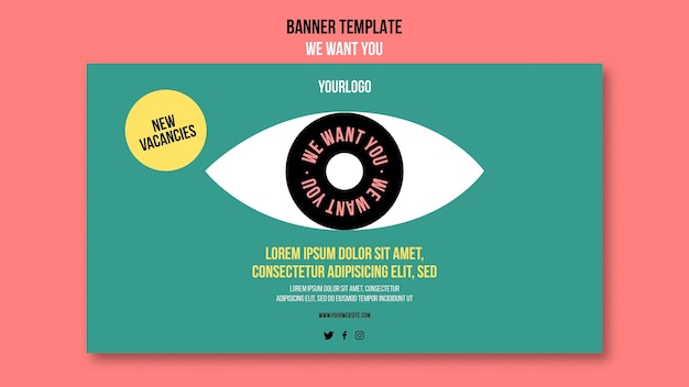 Free PSD we want you banner template