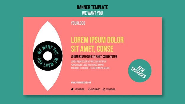 Free PSD we want you banner template