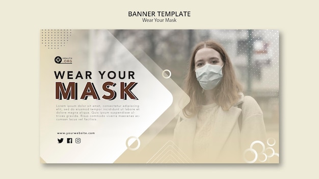 Wear a mask banner web template